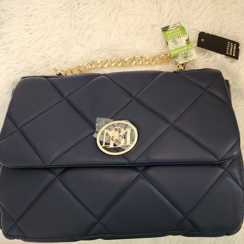 Navy Badgley Mischka purse